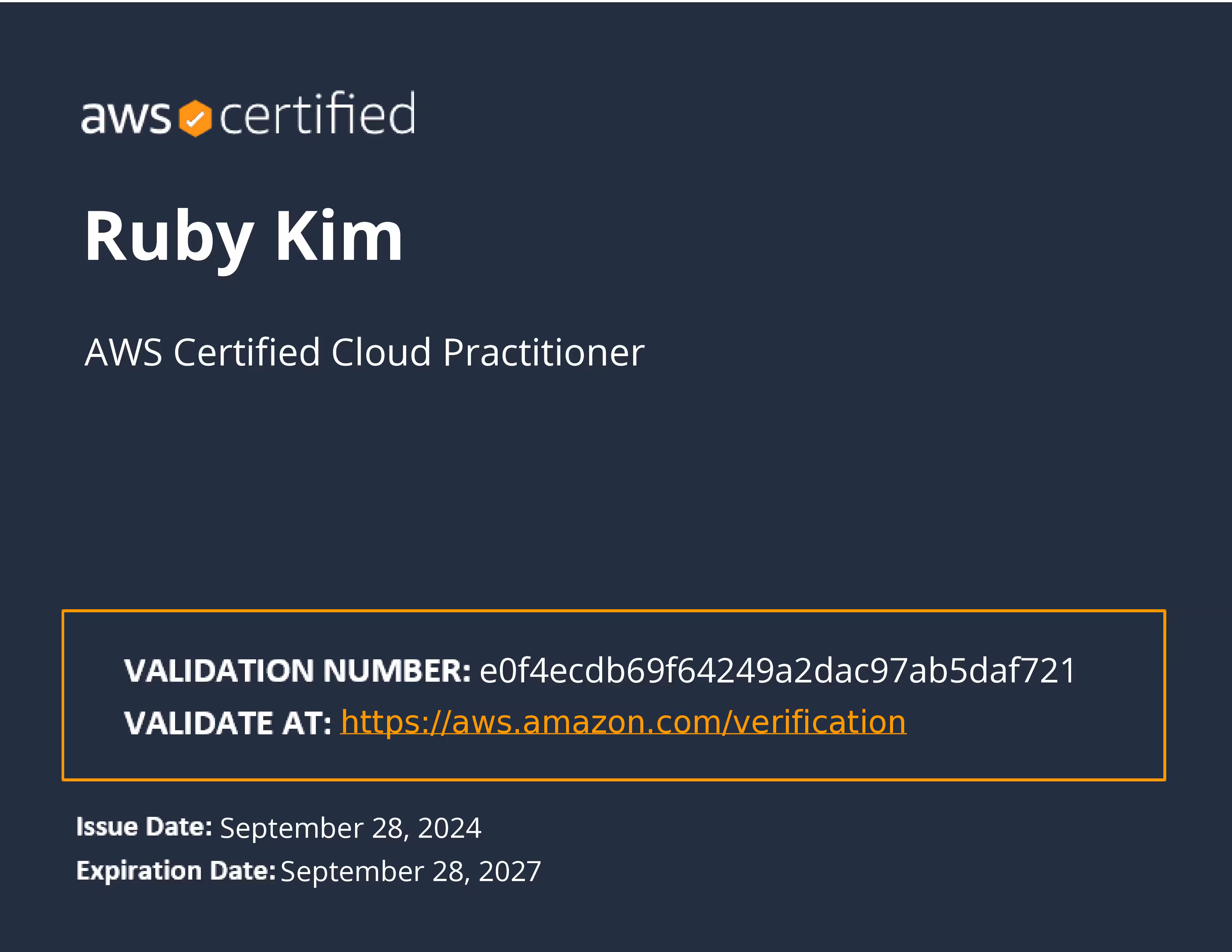 AWS Certified Cloud Practitioner Certificate